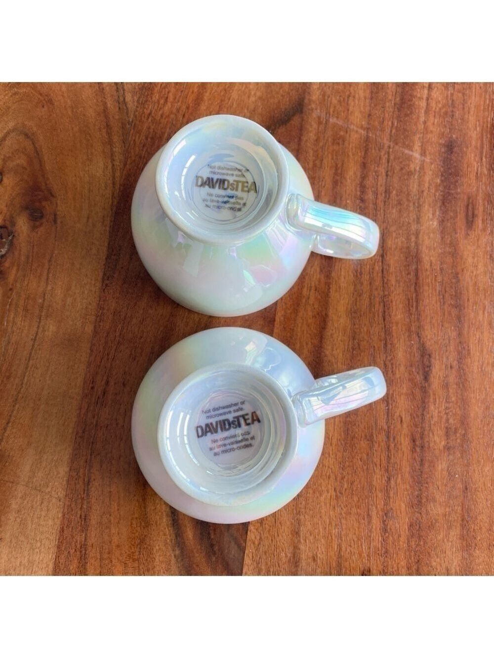 Davids Tea 2X Moonglow Iridescent Ceramic Tea Cups Mugs - Picture 4 of 7